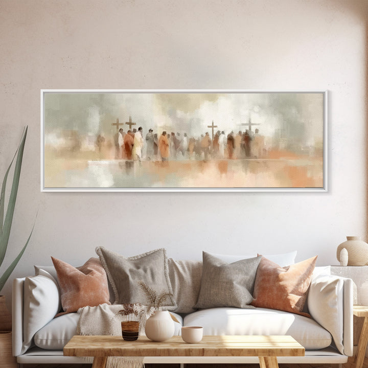 Burden Of Grace – Framed Canvas Print – Christian Wall Art – Christian Art Canvas – Panoramic Art – Christian Christmas Art