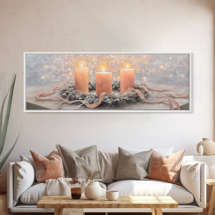 Winter Devotion – Framed Canvas Print – Christian Art Canvas – Panoramic Art – Christian Christmas Art – Christian Wall Art