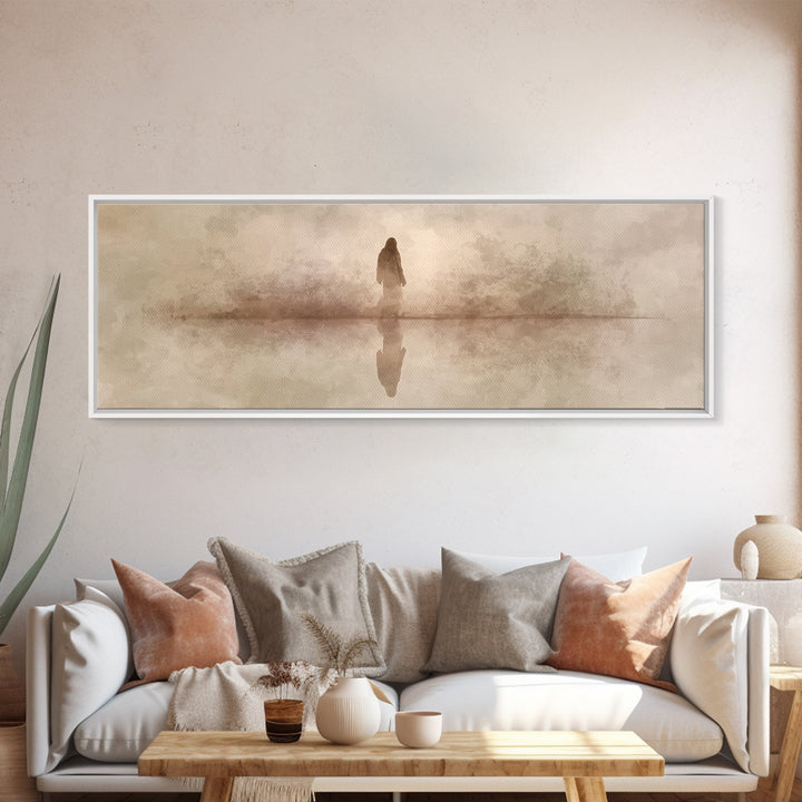 Steps Of Solace – Framed Canvas Print – Christian Wall Art – Panoramic Print – Jesus Art Canvas – Subtle Christian Art