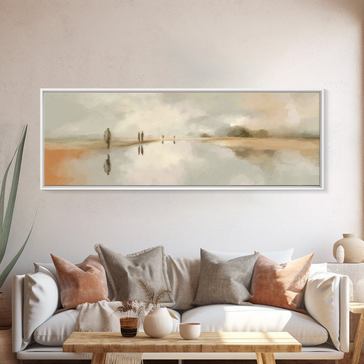 Guiding Shore Reflections – Framed Canvas Print – Christian Wall Art – Christian Art Canvas – Christmas Art – Panoramic Wall Art – Jesus Pa