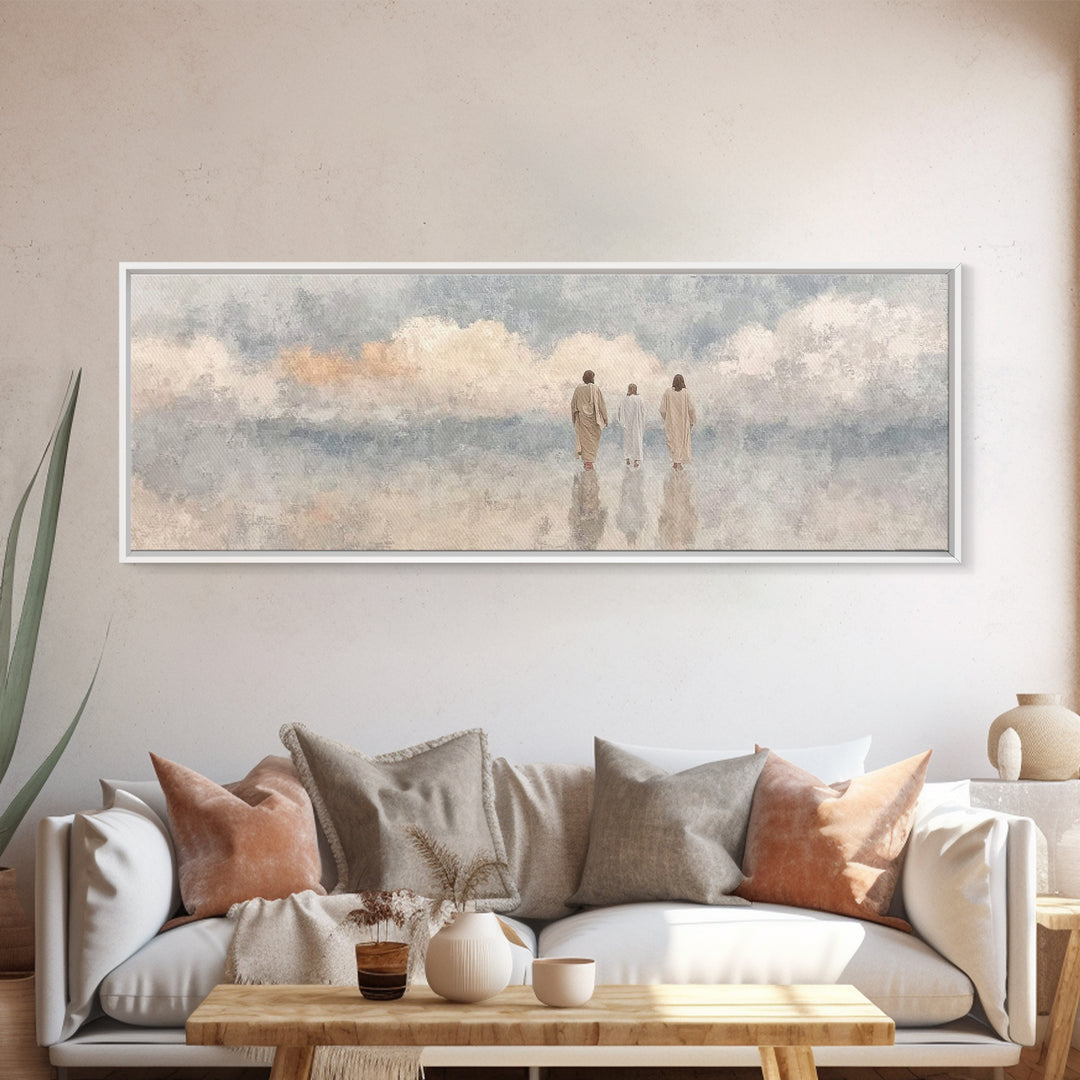 Heavenly Companions | Framed Canvas Print | Christian Art | Christian Art Canvas | Large Christian Painting | Panoramic Frame | Christian W