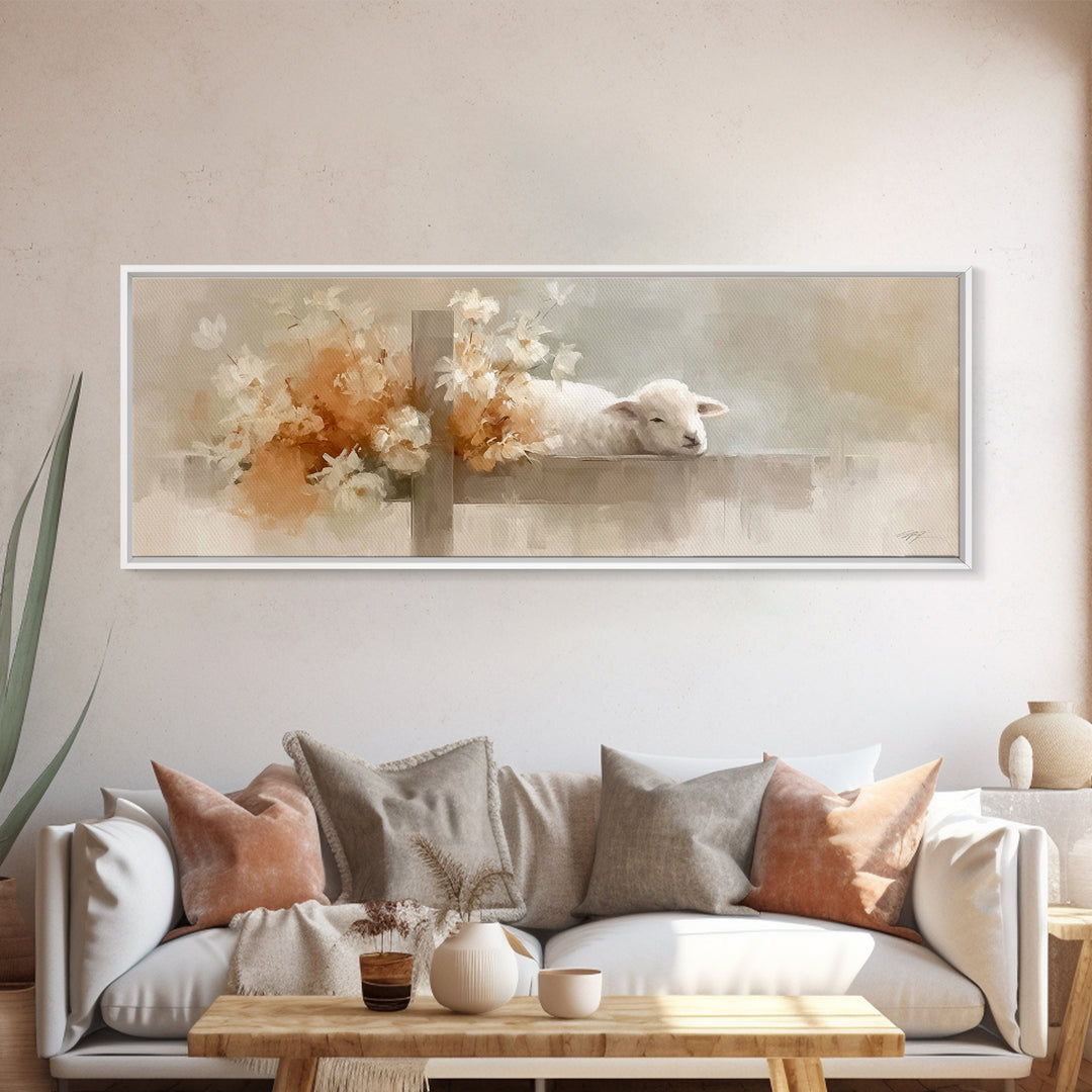 Blossoms Of Grace – Framed Canvas Print – Christian Wall Art – Panoramic Art – Christian Art Canvas – Christmas Art – Christian Decor