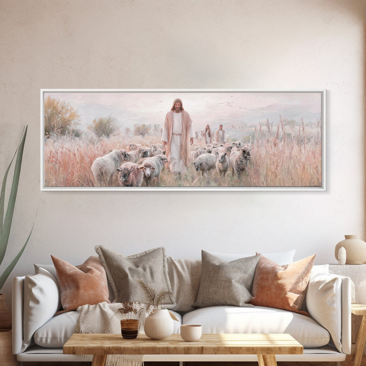 Sacred Quiet | Framed Canvas Print | Christian Wall Art | Panoramic Painting | Jesus Canvas Art | Christian Art Print | Christmas Art