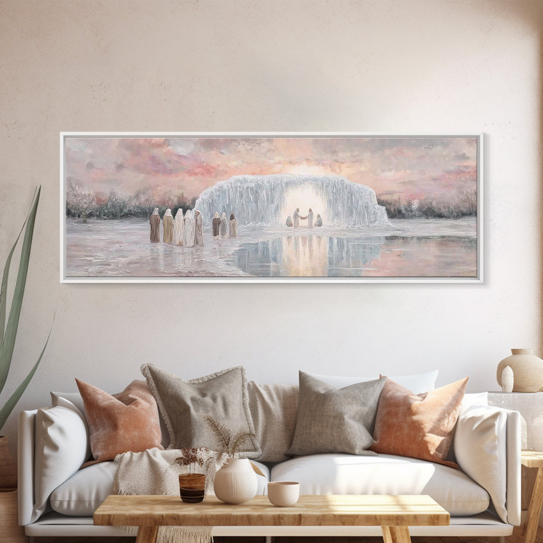 Radiant Birth Sky, Framed Canvas Print, Panoramic Art, Christian Christmas Art, Christian Wall Art, Christmas Art Prints, Christian Art Can