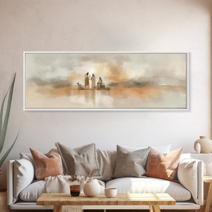 Quiet Desert Teachings – Framed Canvas Print – Christian Art Canvas – Modern Christian Art – Jesus Painting – Panoramic Art – Christian Wal