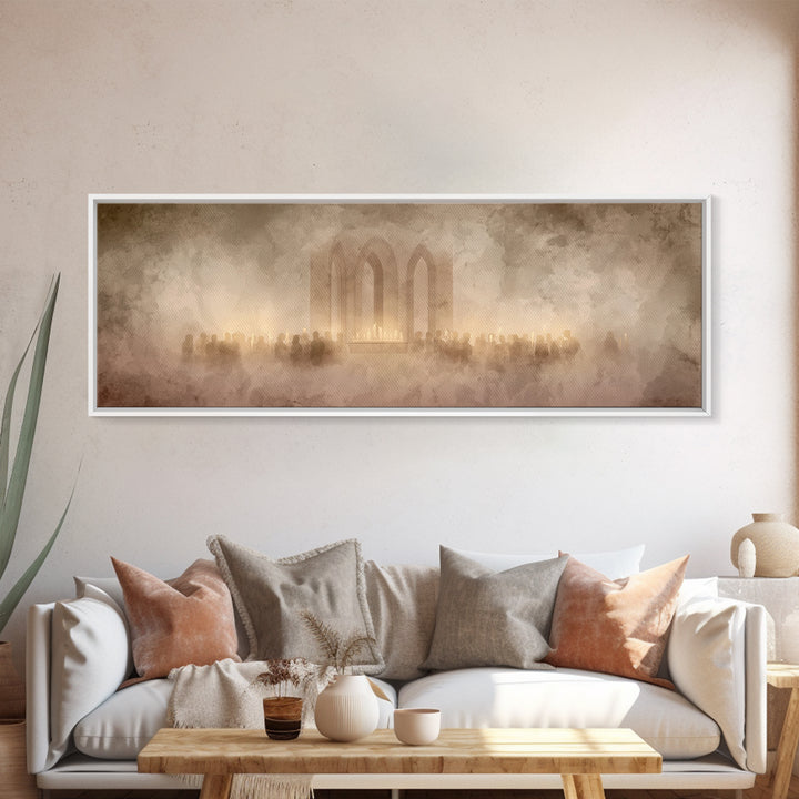 Sanctuary Of Glory – Framed Canvas Print – Christmas Art – Panoramic Art – Christian Wall Art – Christian Art Canvas – Christian Christmas
