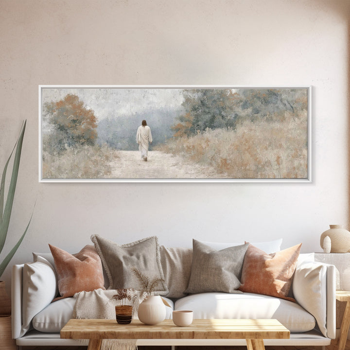 Light Of The Savior, Framed Canvas Print, Panoramic Wall Art, Christian Art Canvas, Jesus Painting, Christian Art, Unique Christian Art