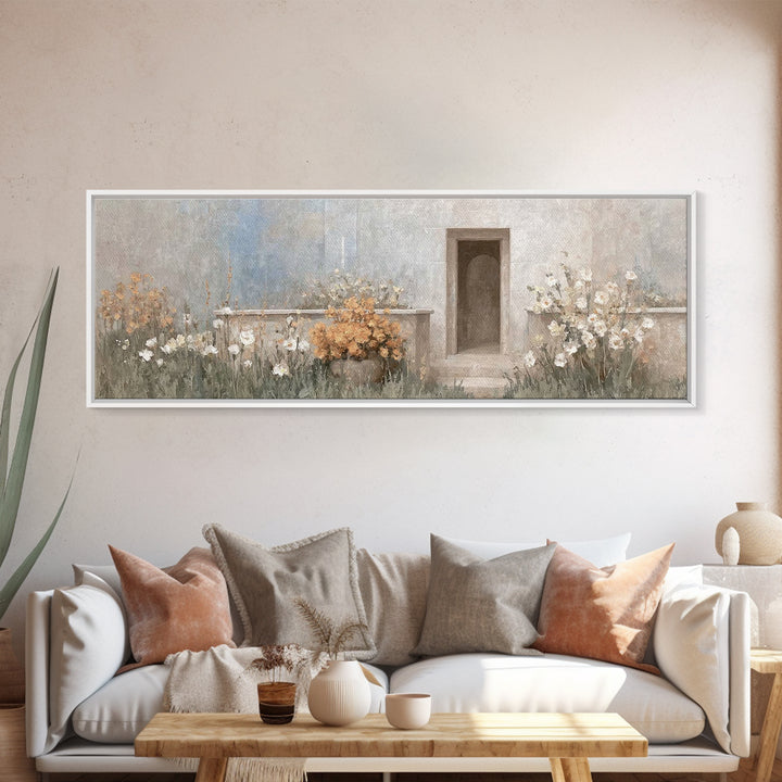Radiant Stone Refuge – Framed Canvas Print – Christian Christmas Art – Panoramic Art – Christian Art Canvas – Jesus Painting – Christian Wa