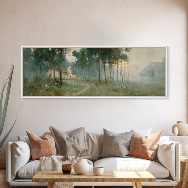 Pathway To Worship – Framed Canvas Print – Panoramic Art – Christian Art Canvas – Christian Painting – Christian Wall Art – Christian Chris