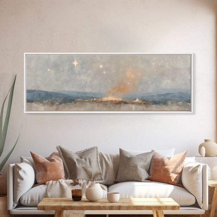 Guiding Star Journey, Framed Canvas Print, Panoramic Art, Christian Christmas Art, Christian Art Canvas, Christmas Wall Art, Christian Art