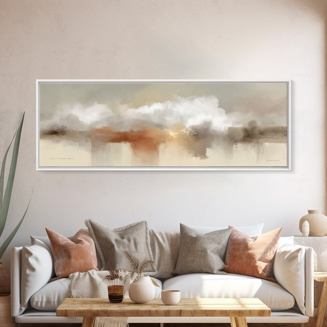 Storm Of Glory | Framed Canvas Print | Christian Art Canvas | Panoramic Painting | Christian Wall Art | Modern Christian Art | Christian Gi