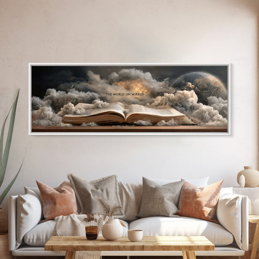 Word Of Creation – Framed Canvas Print – Christian Wall Art – Panoramic Art – Christian Art Print – Jesus Painting – Christian Gift