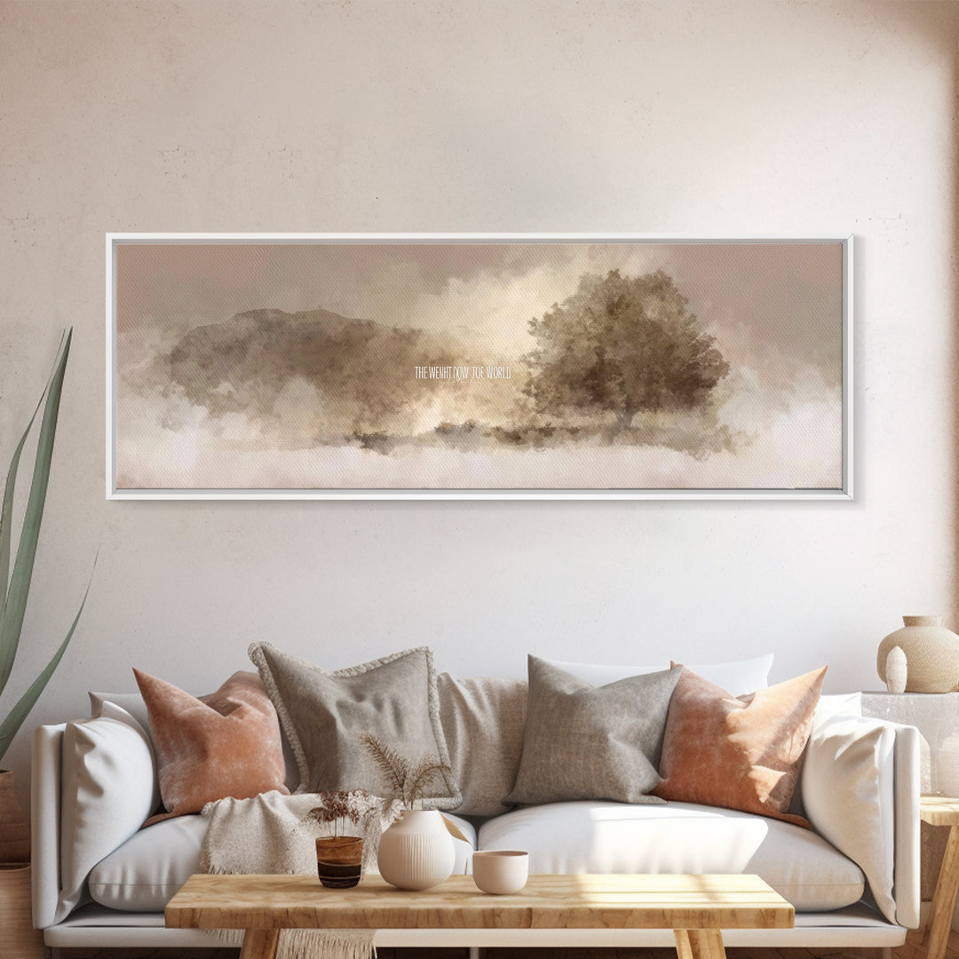 Valley Of His Light, Framed Canvas Print, Christian Art Canvas, Panoramic Painting, Christian Wall Art, Christian Art Gift, Subtle Christia