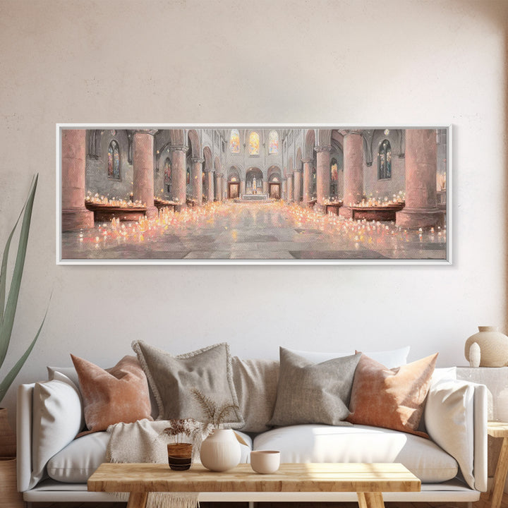 Sacred Night Vigil – Framed Canvas Print – Christian Art Canvas – Panoramic Painting – Christian Wall Art – Christmas Art – Christian Gift