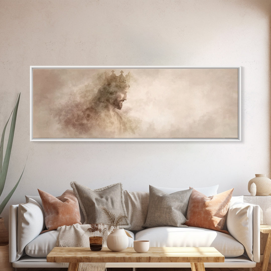 Silent Reverence, Framed Canvas Print, Christian Art Canvas, Christian Wall Art, Panoramic Wall Art, Christmas Art, Christian Gift