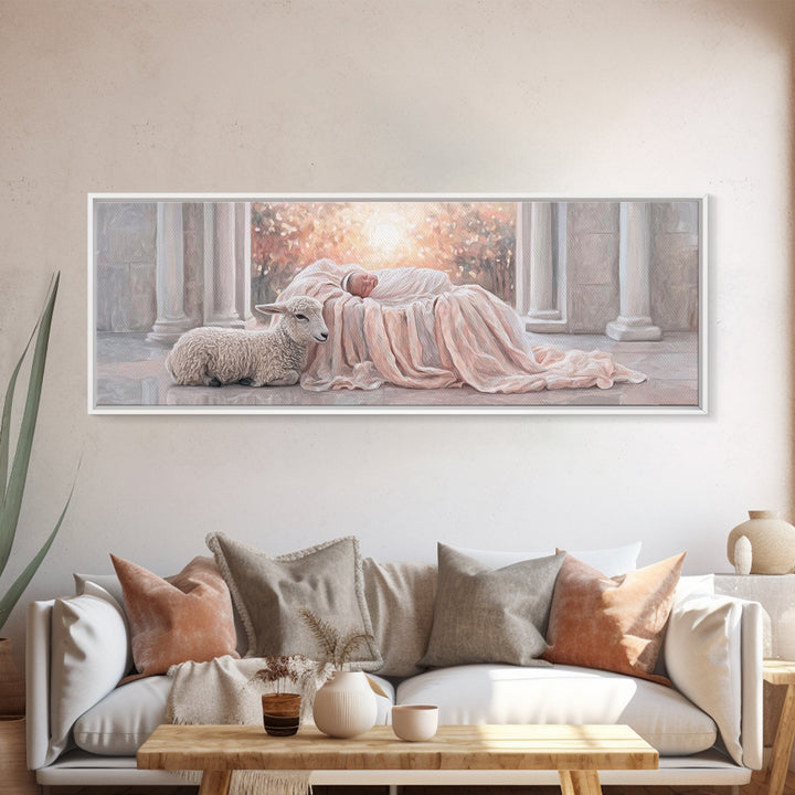 Holy Dawn, Framed Canvas Print, Christian Wall Art, Jesus Christmas Art, Panoramic Print, Christian Art Canvas, Christian Christmas Art