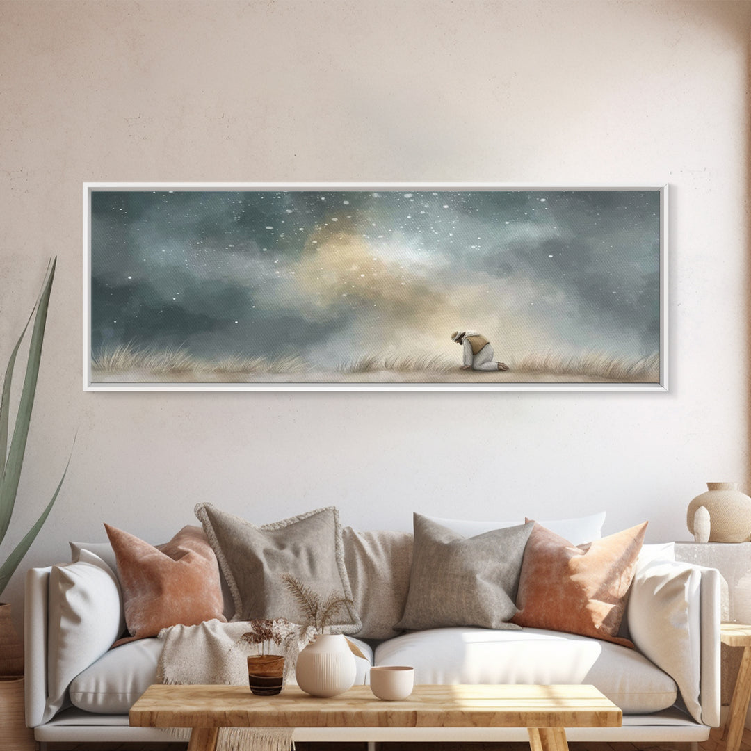 Stars Of Hope – Framed Canvas Print – Panoramic Art – Christian Wall Art – Jesus Painting – Christian Art Canvas – Christmas Art