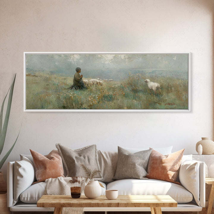 Childlike Faith – Framed Canvas Print – Panoramic Art – Christian Wall Art – Christian Art Canvas – Jesus Painting – Christmas Art