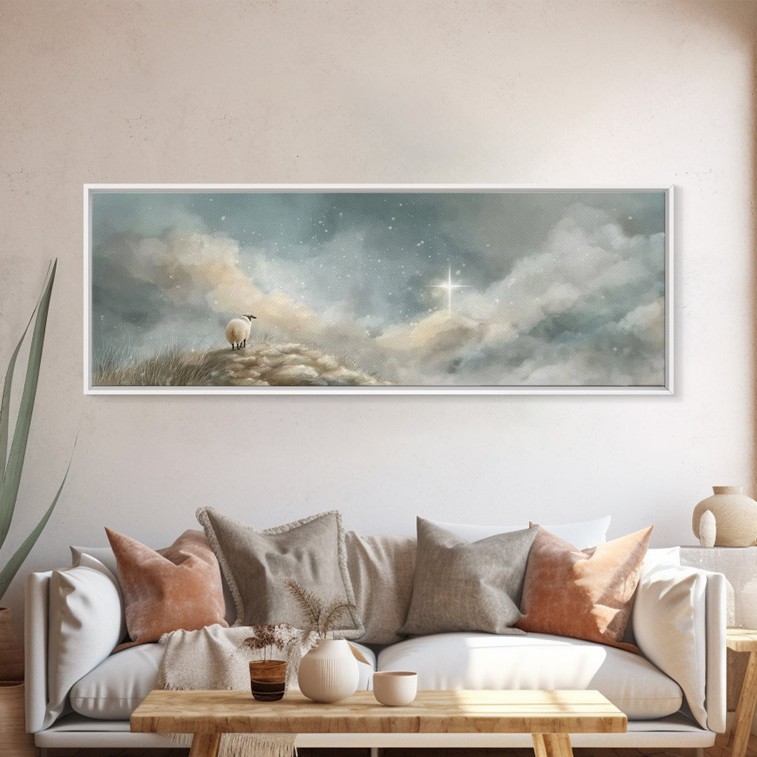 Star Of Peace – Framed Canvas Print – Panoramic Art – Christian Wall Art – Christian Art Canvas – Christmas Art – Christian Gift Ideas