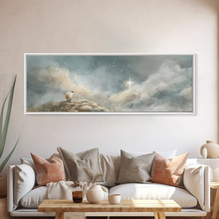 Star Of Peace – Framed Canvas Print – Panoramic Art – Christian Wall Art – Christian Art Canvas – Christmas Art – Christian Gift Ideas