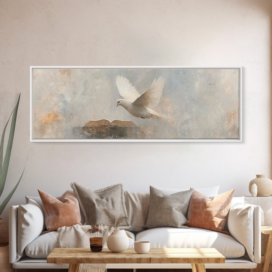 Word And Spirit – Framed Canvas Print – Panoramic Print – Christian Wall Art – Christian Art Painting – Minimalist Christian Art – Christia