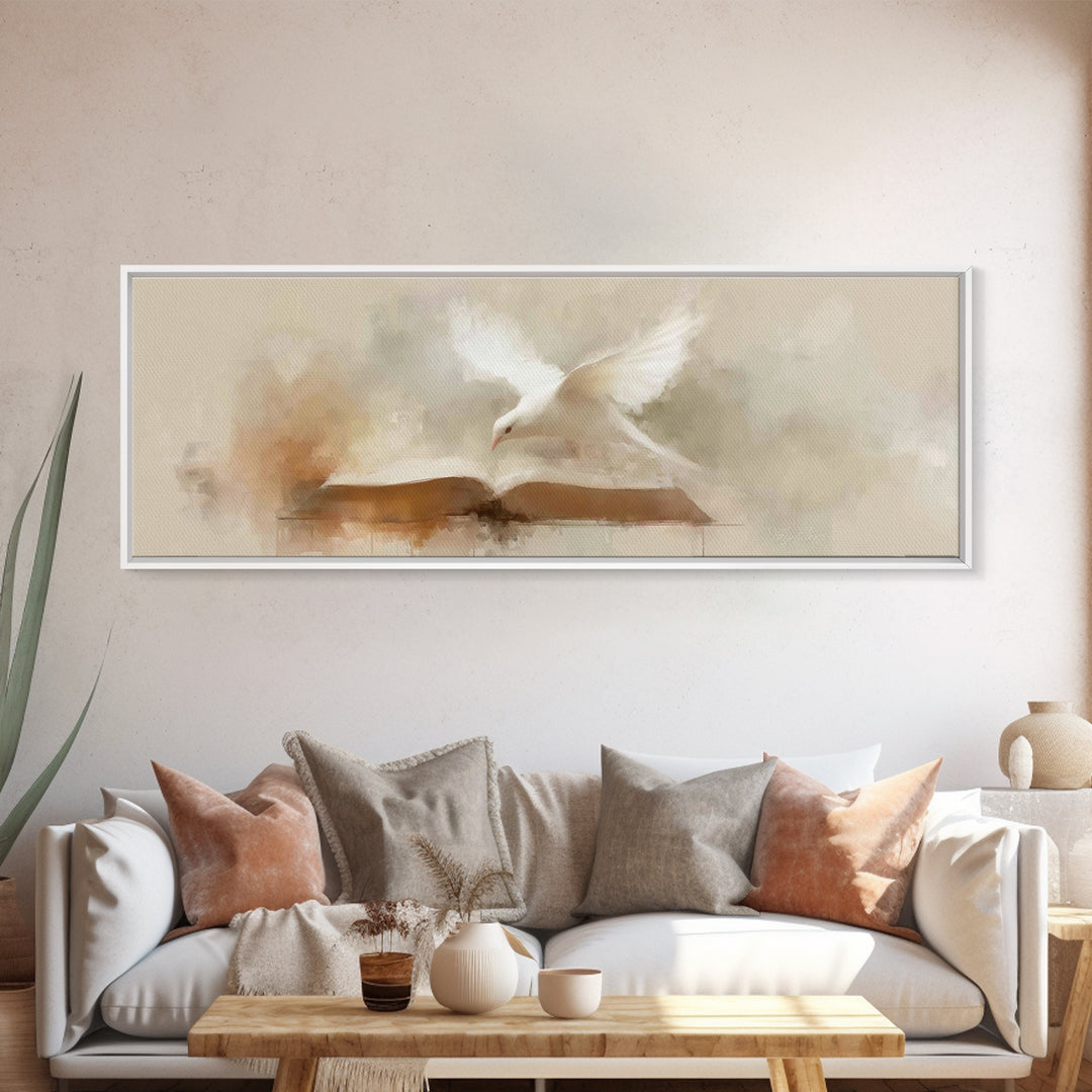 Glory Of The Word | Framed Canvas Print | Panoramic Wall Art | Christian Art Gift | Christian Paintings | Minimalist Christian Art | Christ