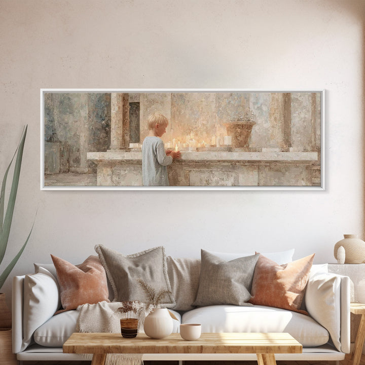 Child Of Prayer – Framed Canvas Print – Christian Wall Art – Panoramic Painting – Christian Art Canvas – Christmas Art Prints – Christian D