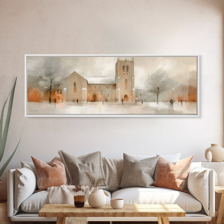 Sanctuary Of Peace - Framed Canvas Print - Christian Art Canvas - Panoramic Print - Christmas Art Work - Modern Christian Art - Christian D