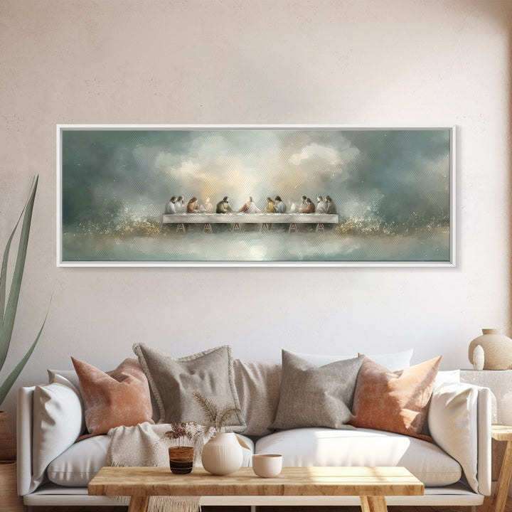 Last Covenant Stillness | Framed Canvas Print | Christian Painting | Moody Christian Art | Panoramic Art | Jesus Painting | Christian Wall