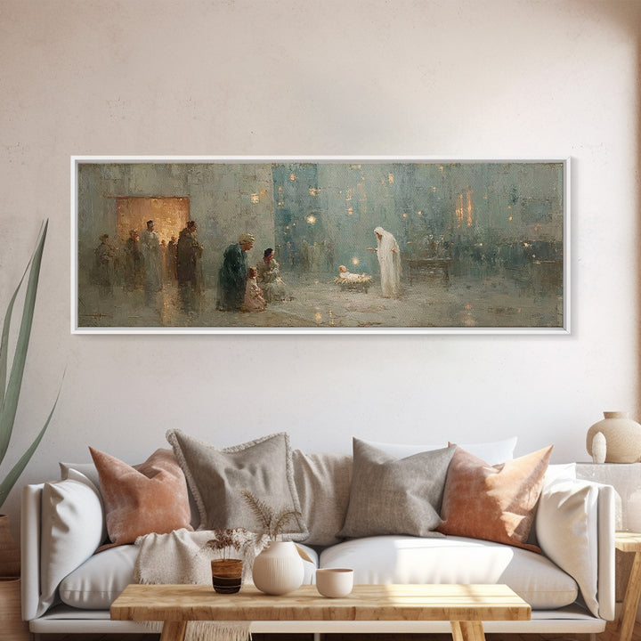Holy Temple Light | Framed Canvas Print | Panoramic Wall Art | Christian Wall Art | Christian Art Canvas | Christmas Art | Jesus Painting