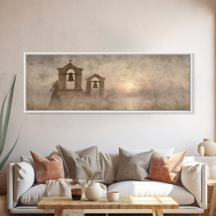 Chapel Of Peace | Framed Canvas Print | Christian Wall Art | Christian Art Canvas | Panoramic Frame | Christmas Art | Christian Christmas A