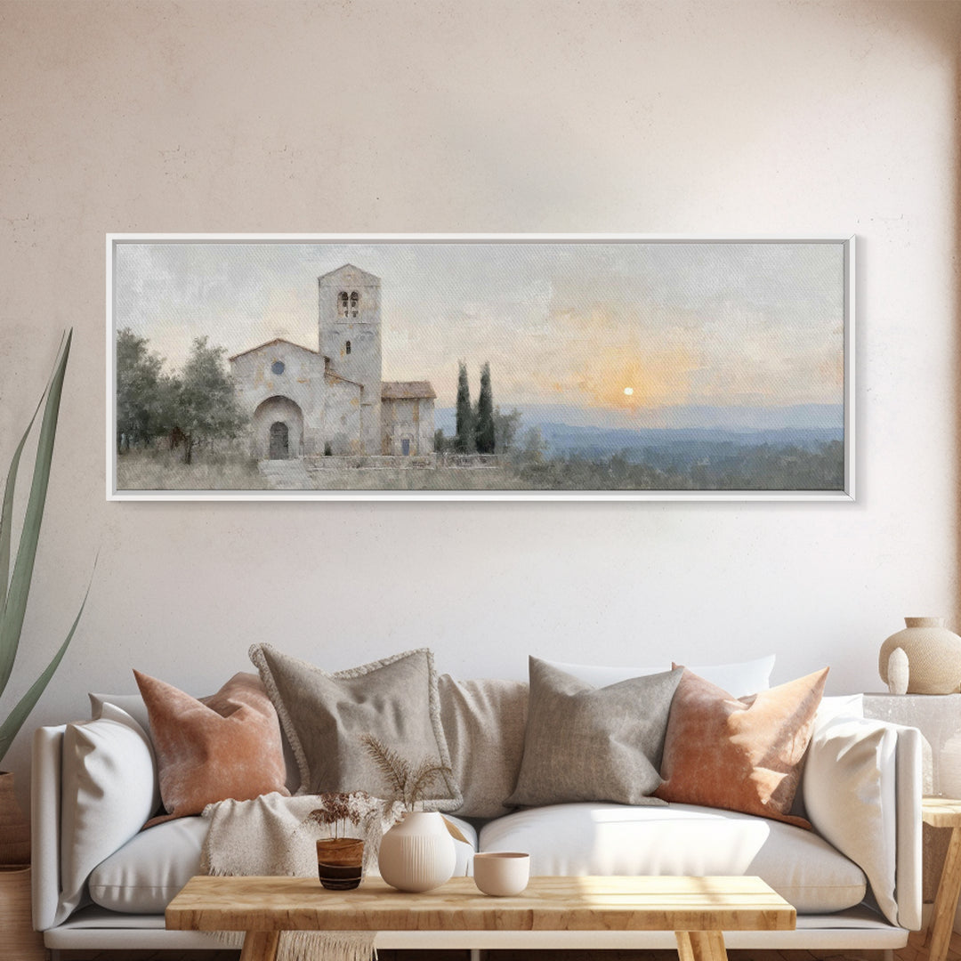 Watcher Of The Bells – Framed Canvas Print – Panoramic Print – Christian Art Canvas – Christian Wall Art – Christmas Art – Christian Christ