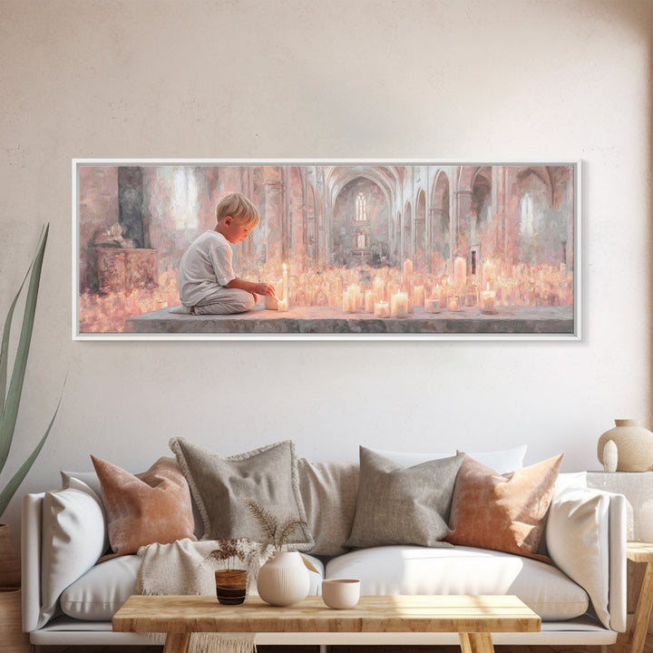 Temple Of Light, Framed Canvas Print, Christian Wall Art, Panoramic Art, Christian Art Canvas, Christmas Art Prints, Christian Decoration
