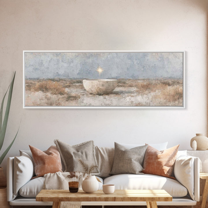 Star Over Promise | Framed Canvas Print | Panoramic Painting | Christian Art Canvas | Christian Christmas Art | Christian Wall Art | Christ