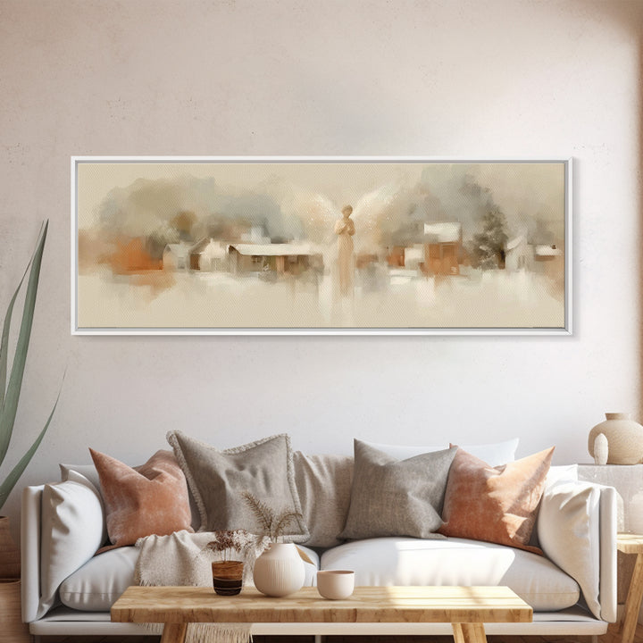 Innocent Prayer | Framed Canvas Print | Christian Wall Art | Panoramic Print | Christian Art Canvas | Christmas Wall Art | Christian Gift I