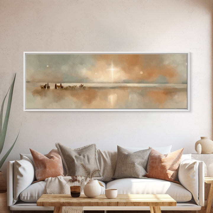Star Of The Horizon – Framed Canvas Print – Panoramic Art – Christian Wall Art – Christian Art Canvas – Christmas Art – Jesus Painting