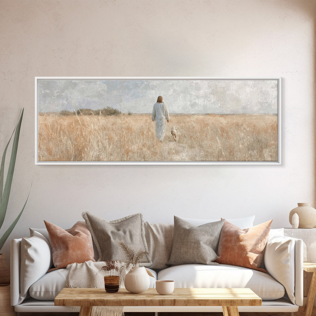 Field Of Mercy – Framed Canvas Print – Panoramic Print – Christian Art Canvas – Christian Wall Art – Jesus Painting – Christian Decor