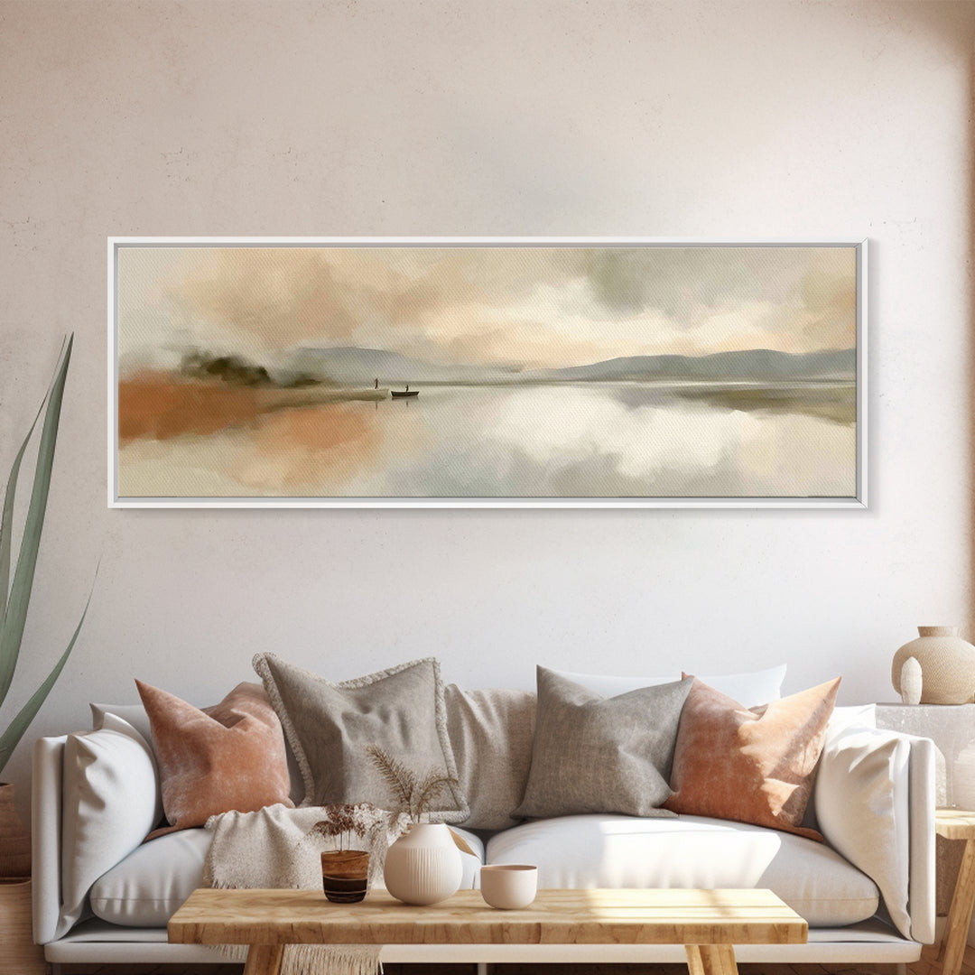 Radiant Horizon Peace | Framed Canvas Print | Christian Wall Art | Panoramic Frame | Jesus Painting | Christian Art Canvas | Christmas Art