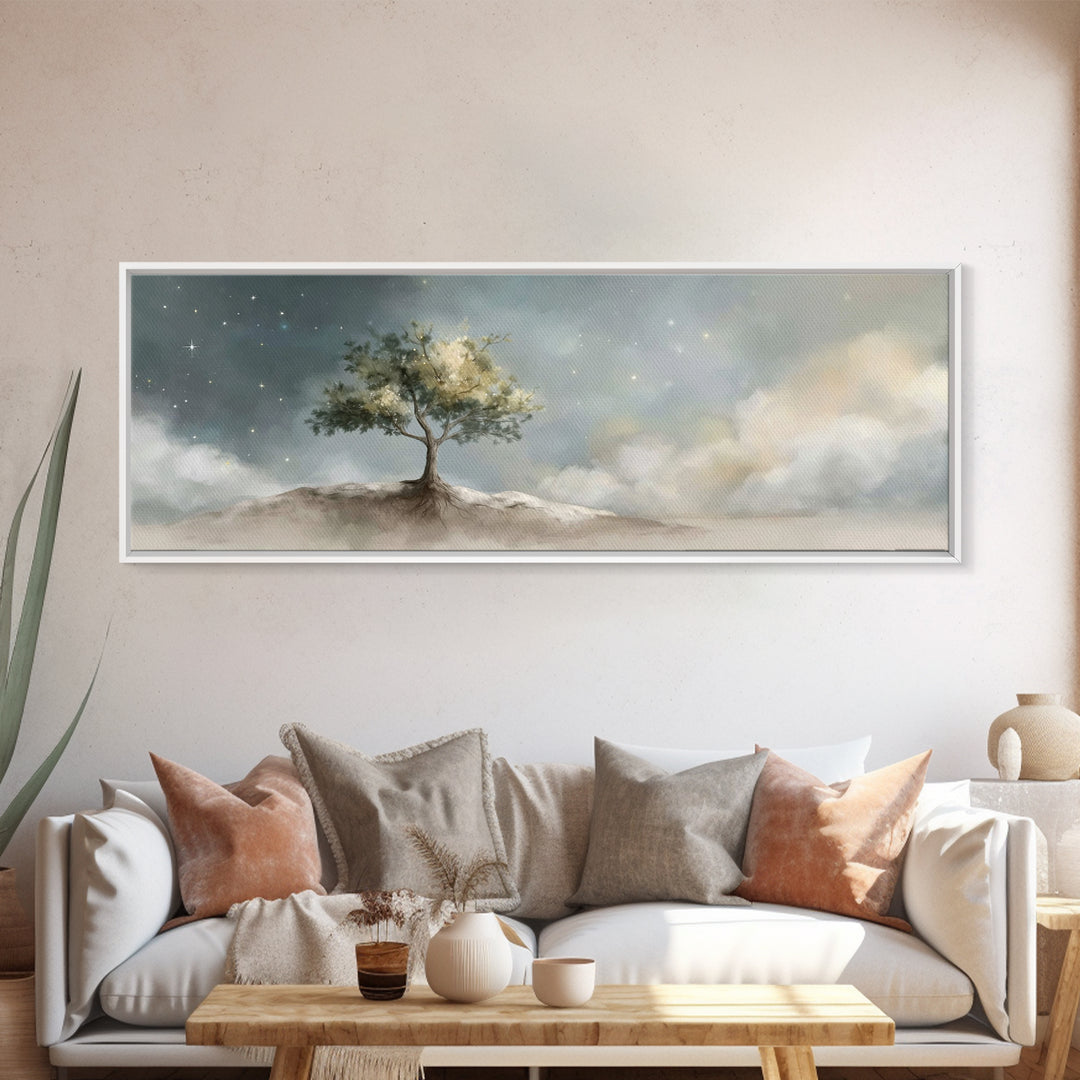 Stillness Of Hope – Framed Canvas Print – Panoramic Wall Art – Christian Art Canvas – Christian Wall Art – Christian Painting – Christmas A