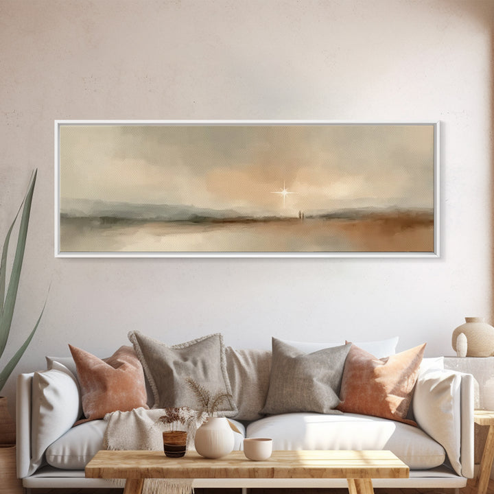 Star Of Promise | Framed Canvas Print | Christian Christmas Art | Christian Wall Art | Panoramic Print | Christmas Canvas Wall Art | Christ