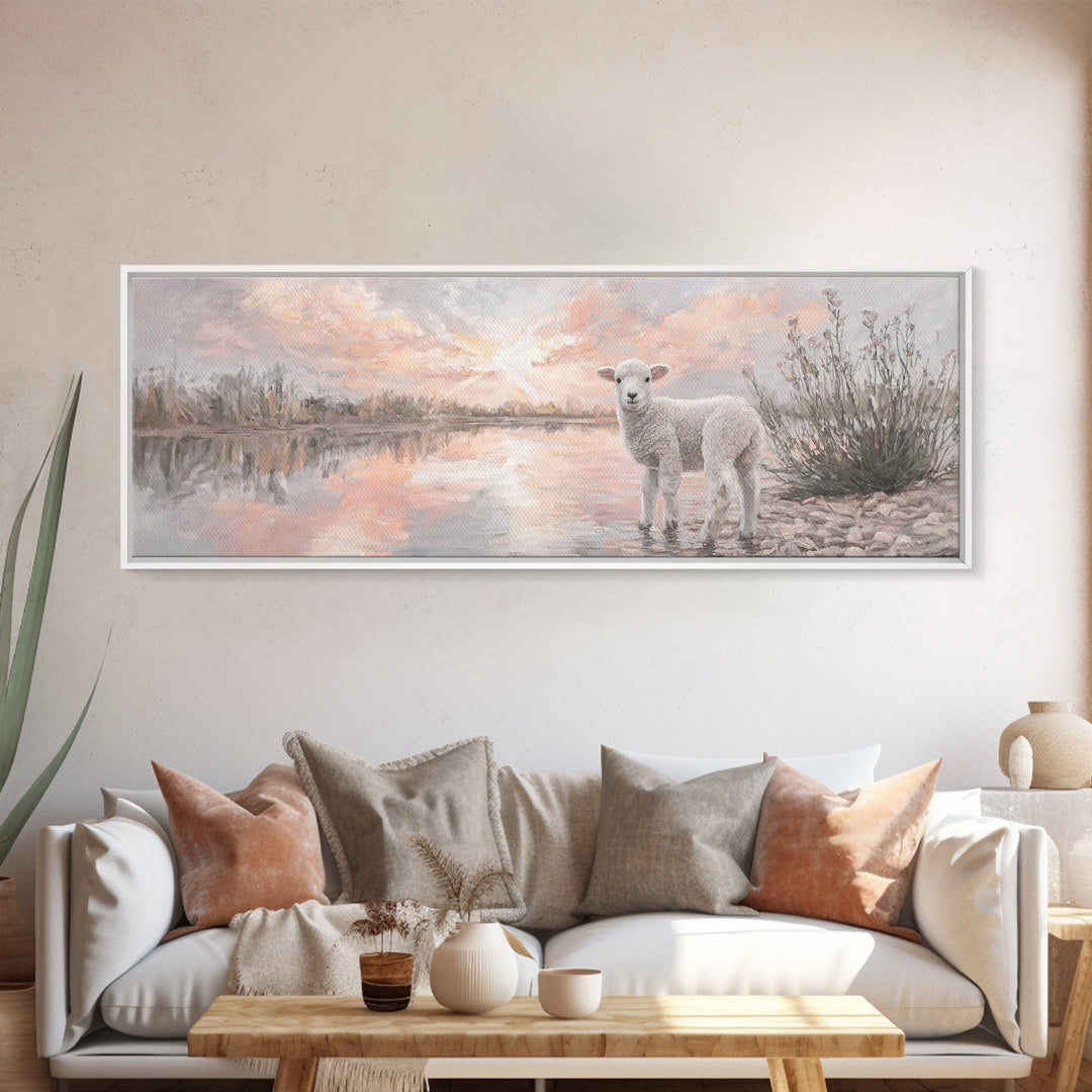 Morning Peace, Framed Canvas Print, Panoramic Art, Christian Wall Art, Christian Art Canvas, Christian Art, Christian Gift, Christian Paint