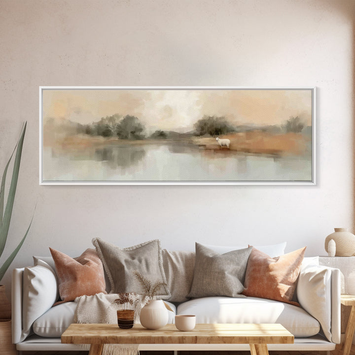 Still Waters Hope | Framed Canvas Print | Panoramic Wall Art | Christian Art Canvas | Christian Wall Art | Christian Art | Christian Gift |