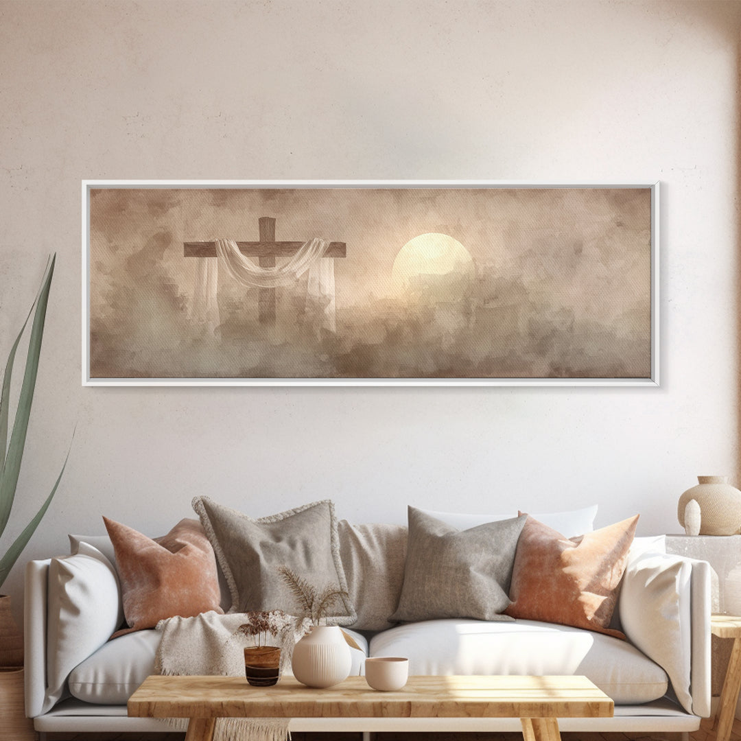 Gentle Morning Light | Framed Canvas Print | Panoramic Painting | Christian Art Canvas | Christian Wall Art | Christian Art | Christian Gif