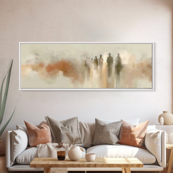 Heaven’s Gathering – Framed Canvas Print – Panoramic Wall Art – Christian Wall Art – Abstract Christian Art – Christian Art Canvas – Modern