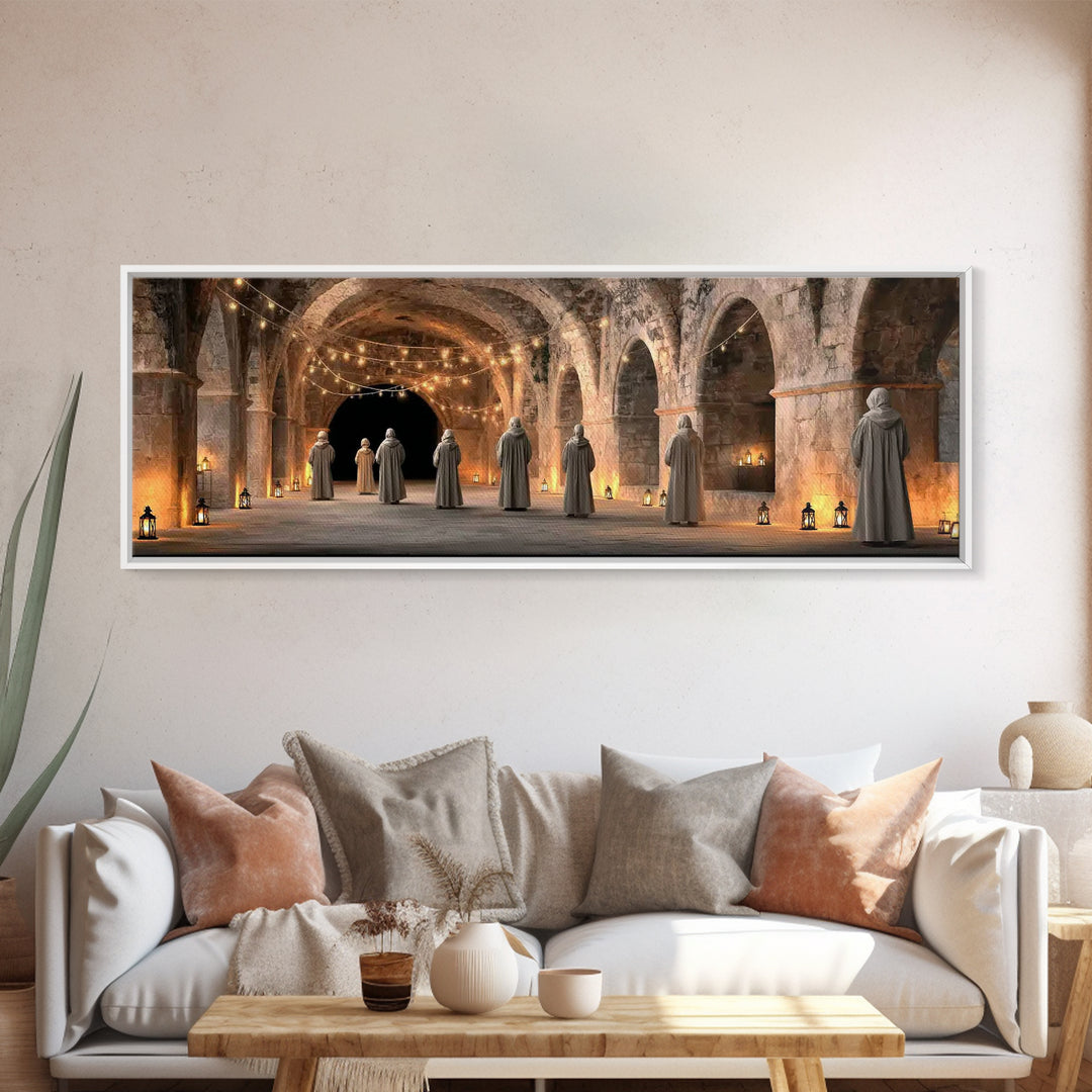 Holy Vigil | Framed Canvas Print | Christian Wall Art | Panoramic Art | Christmas Art | Christian Art Canvas | Christian Christmas Decor