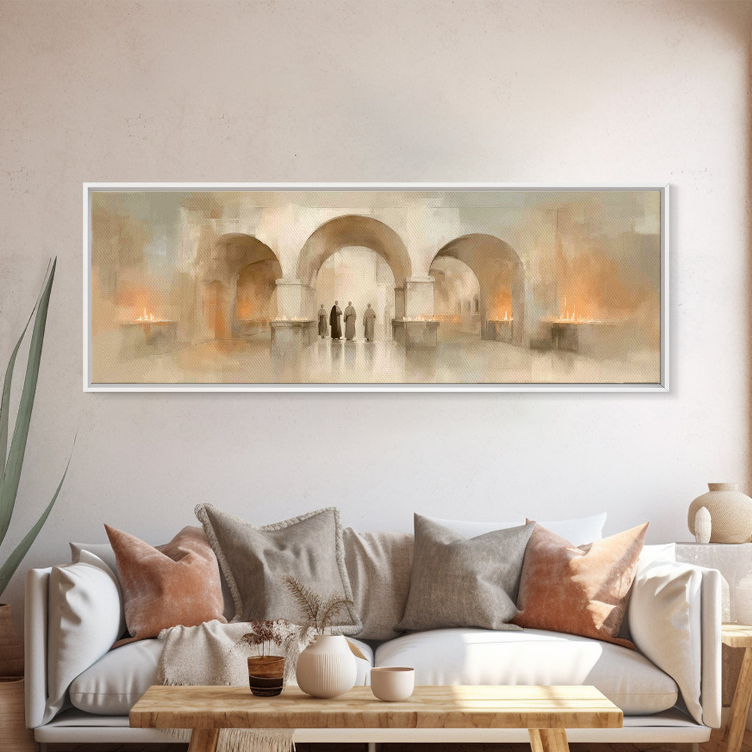 Sacred Procession – Framed Canvas Print – Christian Wall Art – Panoramic Art – Christian Art Canvas – Christmas Art – Christian Decorations