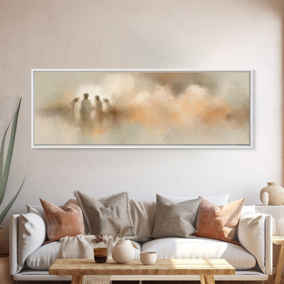 Holy Gathering | Framed Canvas Print | Panoramic Art | Christian Art Canvas | Jesus Art Print | Christian Wall Art | Christmas Decor