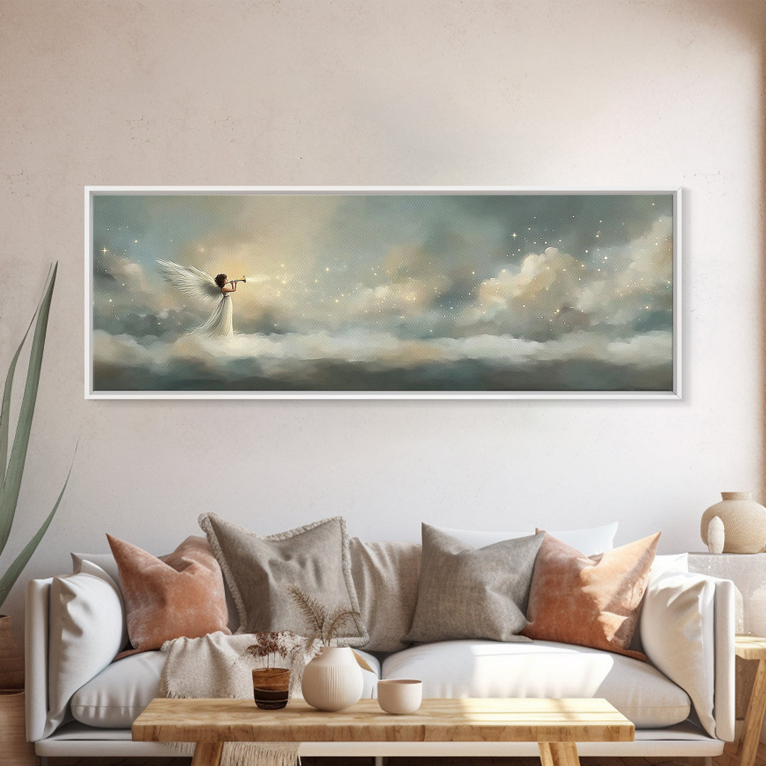 Heralding Light | Framed Canvas Print | Panoramic Art | Christian Art Canvas | Christian Wall Art | Jesus Art Print | Christmas Art
