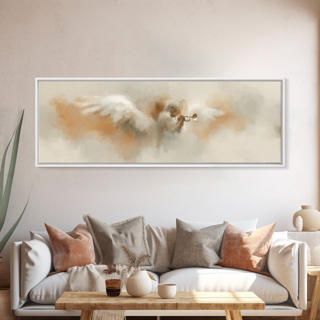 Heaven’s Anthem, Framed Canvas Print, Panoramic Art, Christian Art Canvas, Christian Wall Art, Christmas Art, Christian Christmas Decor