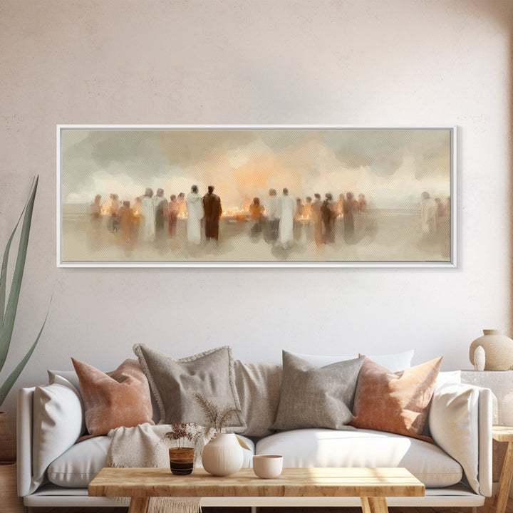 Sacred Procession | Framed Canvas Print | Christian Christmas Art | Panoramic Print | Christian Art | Christmas Wall Art | Christian Decor